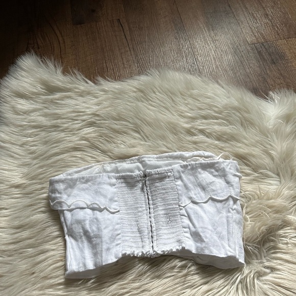 REFORMATION Lizzi Linen Top In White - Picture 6 of 6